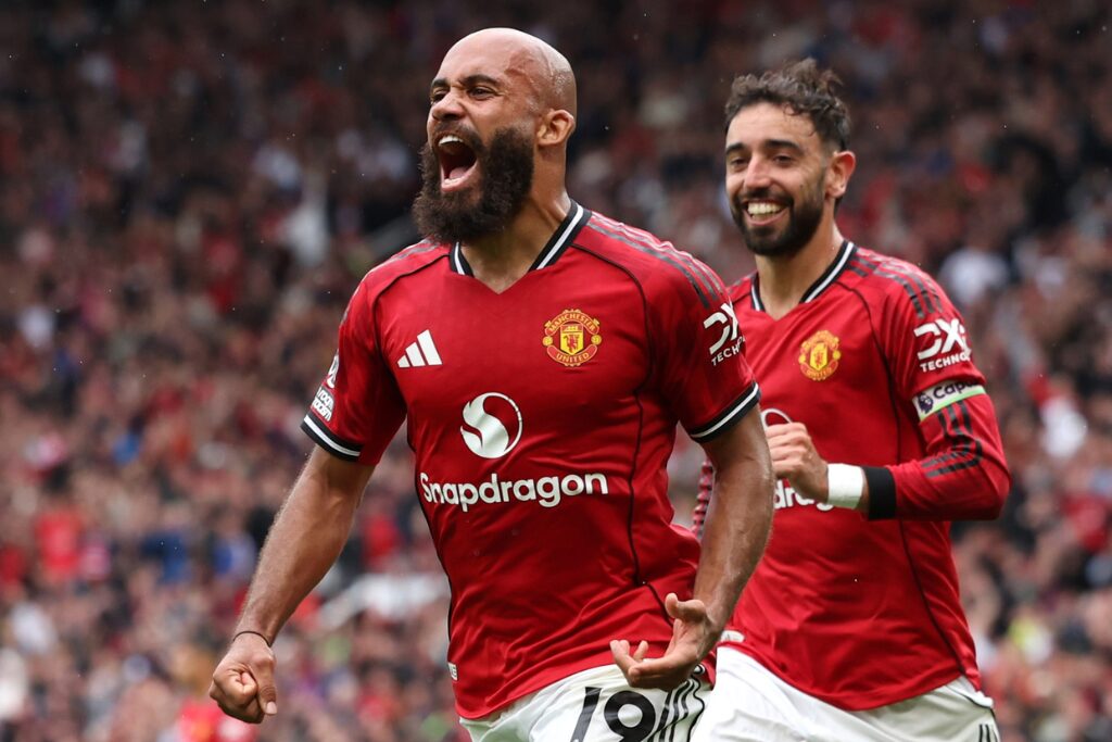 Jogadores do Manchester United em ação